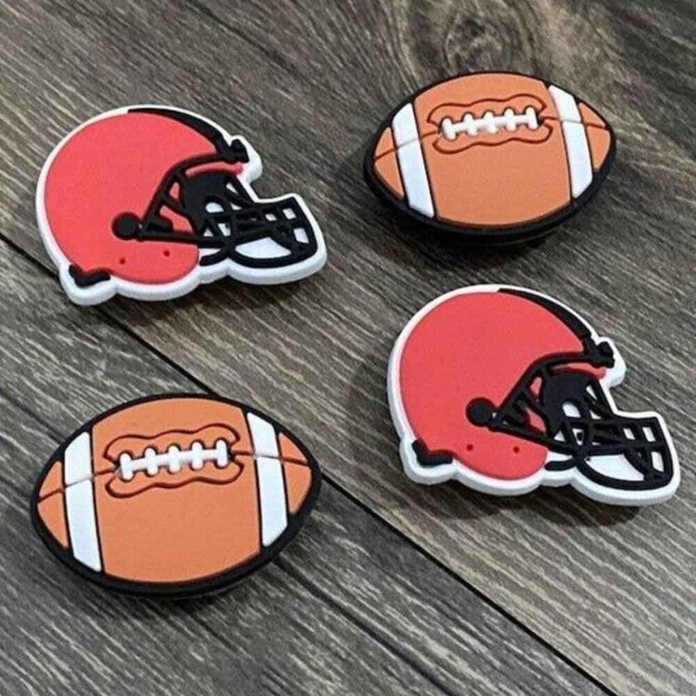 CLEVELAND BROWNS NFL SET OF 4 SHOE CHARMS FOR CROCS